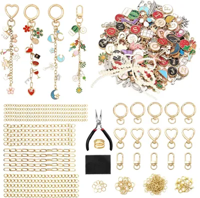 Immagine prodotto di Set di ciondoli e accessori per creare portachiavi fai-da-te