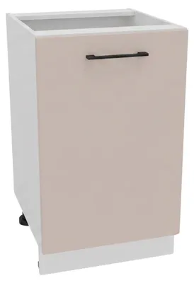 Produktbild von Küchenunterschrank 50 cm - Beige matt - Universelle Frontmontage - ohne Arbeitsplatte - Soft-Close-Mechanismus