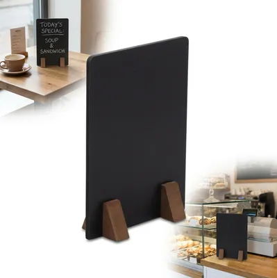 Zdjęcie produktu dla TABLICZKA REKLAMOWA INFORMACYJNA kredowa MENU A5 21x15cm z nóżkami BRĄZOWA