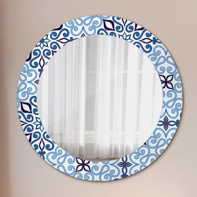 Produktbild von Ø60cm Modern Spiegel - Wandspiegel Wandmontage- Schlafzimmer - Tropisch Blätter