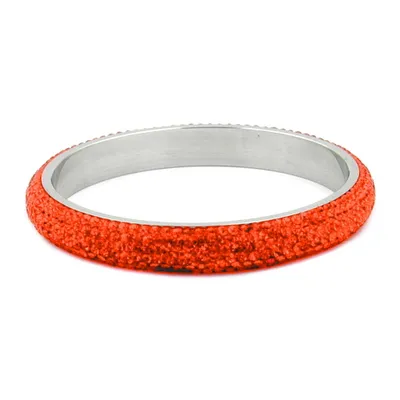Produktbild von Armreif 77x10mm Metall mit 6 Reihen Glassteine rot-orange rot-orange innen 65mm