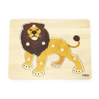 Produktbild von Viga Montessori-Holzpuzzle - Löwe