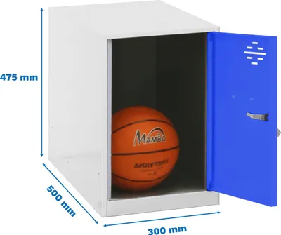 Produktbild von Simonrack Spind SIMONLOCKER DISM weiß, blau 8425437116476, 1 Schließfach 30,0 x 50,0 x 47,5 cm