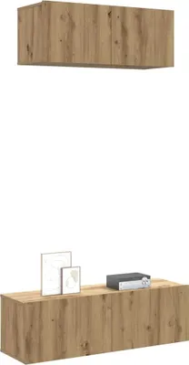 Produktbild von Maison Exclusive - 2-tlg. TV-Schrank-Set Wandmontage Artisan-Eiche Holzwerkstoff