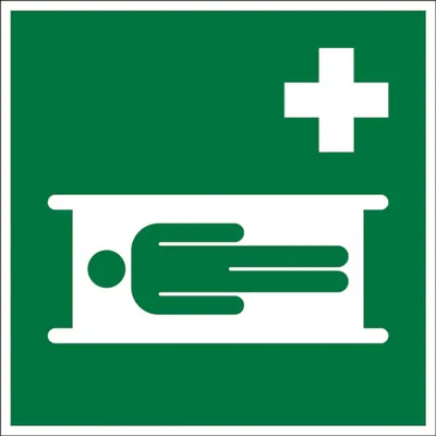 Produktbild von Dreifke® Rettungszeichen, Krankentrage E013 | Folie selbstklebend, langnachle...