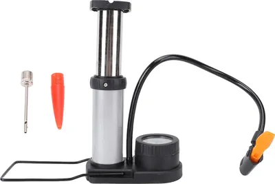 Image de Pompe à vélo Minitor gonfleur de pneus à pied pour voiture de moto électrique Argent