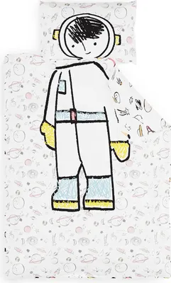 Produktbild von sleepwise Kinderbettwäsche 100x135 | Babybettwäsche Set für Kinder mit 1 Kissenbezug 40x60 cm | extraweiche Mikrofaser Kinder Bettwäsche Set für Mädchen und Junge mit Reißverschluss | Astronaut