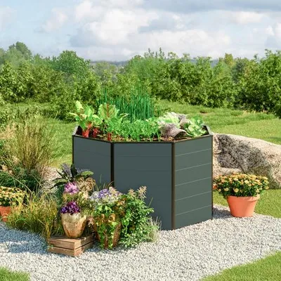 Produktbild von GFP 120 x 120 x 77 cm Hochbeet ANJA, Anthrazit