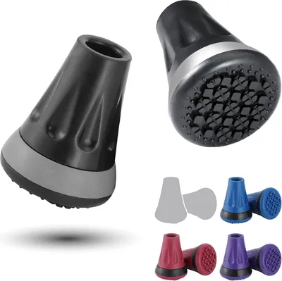 Immagine prodotto di Punte in gomma per bastoncini da trekking, adatte a tutti i terreni, 1,9 cm, confezione da 2 pezzi, ricambio per bastoncini da trekking e stampelle