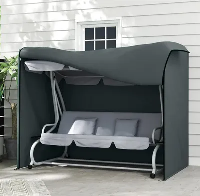 Produktbild von Hollywoodschaukel Abdeckung 3 Sitzer Wasserdicht Schutzhülle für Gartenschaukel Gewebe 220 x 125 x 172 cm