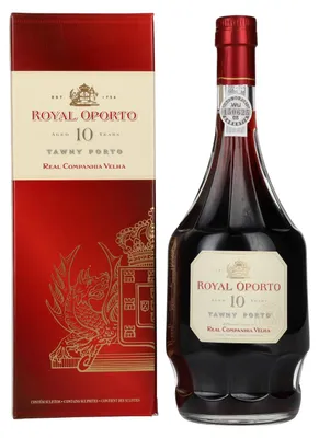 Produktbild von ROYAL OPORTO AGED 10 YEARS TAWNY PORT (1 x 0,75l) in der Kristallflasche mit Geschenkverpackung - Portwein aus dem ältesten und größten Portweinhaus
