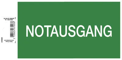 Produktbild von Exacompta Hinweisschild selbstklebend, Notausgang, 20 cm - 67003B
