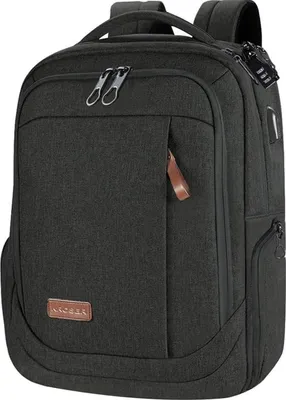 Image de KROSER Sac à dos pour ordinateur portable 17,3 pouces Noir Hydrofuge Connexion USB
