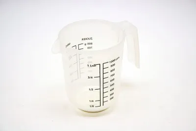 Produktbild von Messbecher Mixbecher 1 Liter Kunststoff PP Messkanne Weiß transparent milchig