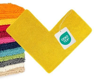 Zdjęcie produktu dla WohnDirect narożna mata łazienkowa PARIS Yellow 100 x 100 x 50 cm