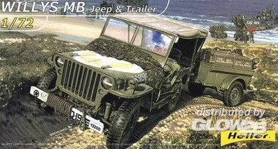 Produktbild von Heller Willys MB Jeep & Trailer 1:72, 79997