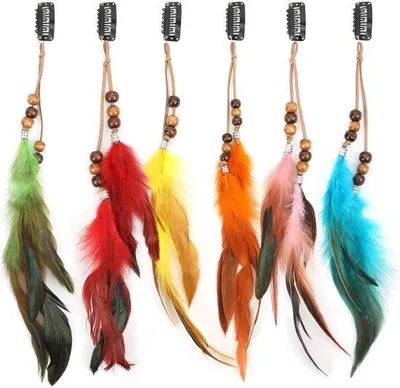 Produktbild von Bunte Haarclips 6 Stück Feder Haaraccessoires