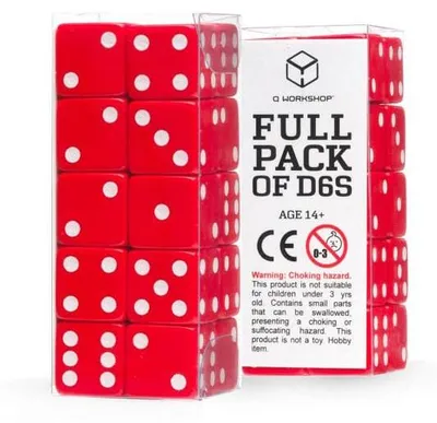 Productafbeelding van Q Workshop Dobbelsteen set, complete set, D6, rood (20 stuks)