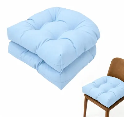 Obrázek produktu pro Omgoods - 2 kusy venkovních polštářů na židle, polokruhové, 48x48 cm, pohodlné sedací polštáře