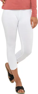 Produktbild von Celodoro Damen Leggings (3/4 Capri) Stretch-Jersey Hose aus Baumwolle - Weiß M