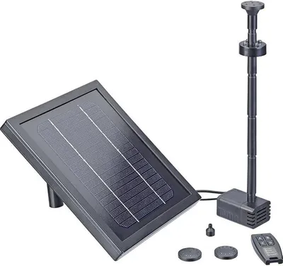 Produktbild von PolkaHome® PondoSolar 250 Control Solar-Wasserspiel-Set mit Pumpe, LED und Fernbedienung