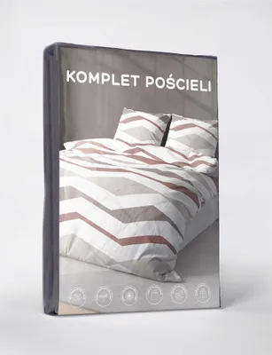 Immagine prodotto di Set di biancheria da letto 220x200 in raso microfibra beige geometrico