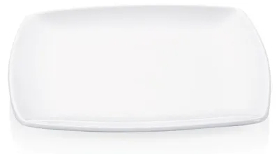Produktbild von 12 flache Teller eckig 24 x 24 cm weiß, Porzellan