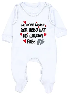 Produktbild von TupTam Unisex Baby Strampler Set Spruch Mamas & Papas Schatz, Farbe: Das größte Wunder der Liebe / Weiß, Größe: 56