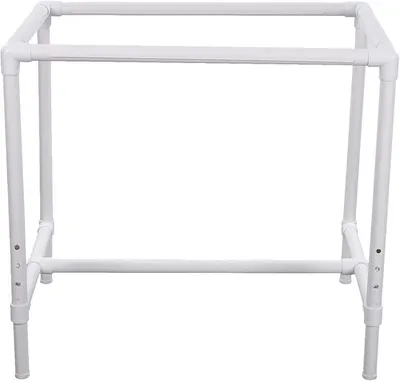 Imagen del producto de Marco de suelo para acolchado, PVC/plástico, blanco, ajustable