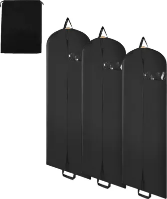 Produktbild von Bettizia Kleidersack 3er Set 150x60cm Schutzhülle Kleiderhülle mit einem Griff schwarz Schuhsack