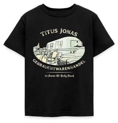 Produktbild von Spreadshirt Die Drei Fragezeichen warenhandel Kinder T-Shirt, 98/104 (3-4 Jahre), Schwarz