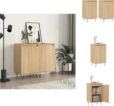 Immagine prodotto di vidaXL Credenze 2 pezzi rovere Sonoma 40x35x70 cm materiale a base di legno - Credenze