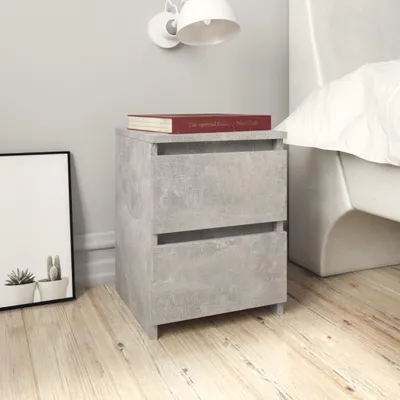 Image de vidaXL Tables de nuit 2 pcs. Gris béton 30×30×40 cm Bois composite
