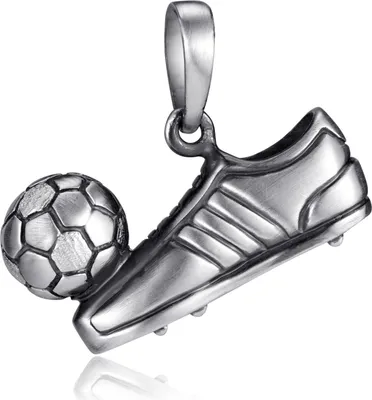 Produktbild von MATERIA Anhänger Fußballschuh mit Ball Herren Damen Kinder 925 Silber antik in Schmuck-Box KA-70-antik