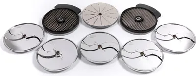 Image de Ensemble de disques de coupe dynamiques – Pack de 7 accessoires pour trancheuses à légumes électriques