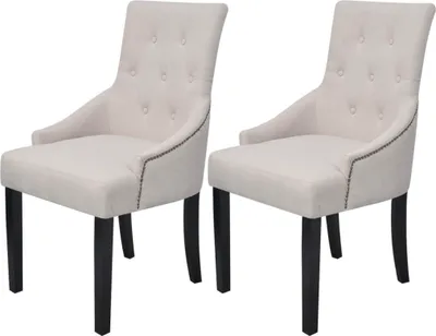 Produktbild von Esszimmerstühle 2 Stk. Cremegrau Stoff