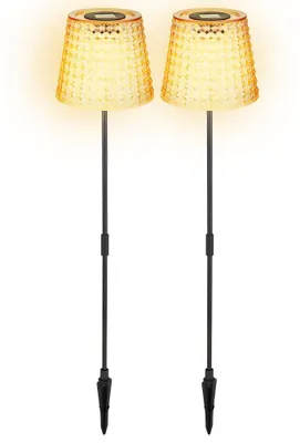 Produktbild von 2er Set LED Solarlampe, Kunststoff amber, Erdspieß, H 60 cm