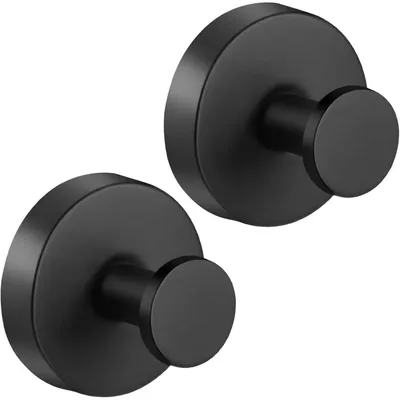Productafbeelding van Wandhaken met zuignap, roestvrij staal, waterdicht, 2 stuks, zwart