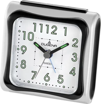 Produktbild von DUGENA 4460619 Wecker Kunststoff Analog Licht Alarm silber