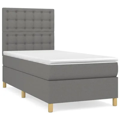 Obrázek produktu pro vidaXL Postel Boxspring s matrací Dark Grey 90x190 cm Látka