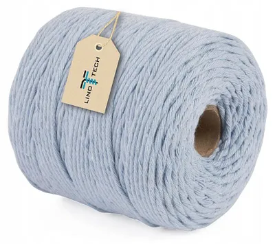 Produktbild von Linotech Makramee-Garn Baumwolle himmelblau 3mm 200m