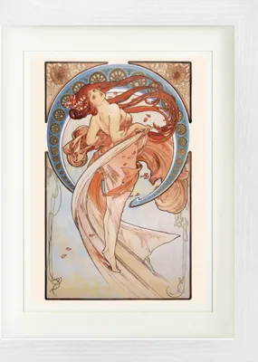Produktbild von Alphonse Mucha Gerahmtes Bild Mit Edlem Passepartout | Wand-Bilder | Im Bilderrahmen - Der Tanz, 1898 (40 x 30 cm)