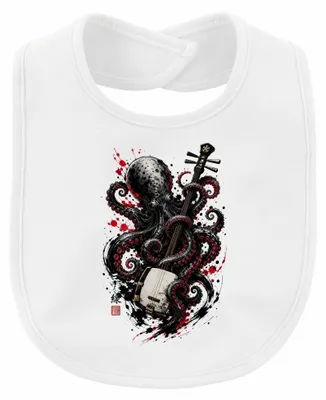 Image de Kraken, shamisen, musicien japonais, poulpe, Japon, années 2000, sumi-e, ninja, bébé, blanc, taille unique