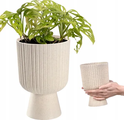 Produktbild von KADAX Blumentopf in Kelchform "Golem Eco", aus Kunststoff, Pflanzgefäß, Pflanzschale, 14 cm, Weiß