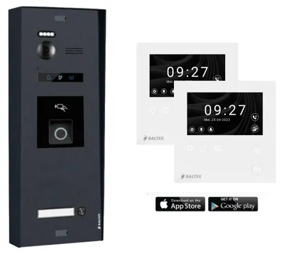 Produktbild von BALTER EVO-HD-MINI Aufputz Video Türsprechanlage mit Fingerprint 2-Draht BUS für 1-Familienhaus Schwarz mit WiFi 2