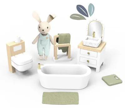 Immagine prodotto di Set arredamento bagno per casa delle bambole, Speedy Monkey