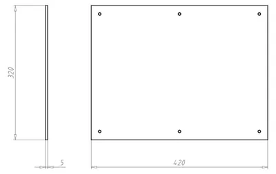 Productafbeelding van Kaiser Elektro schroefdeksel 9917.02, loodvrij, 420x320 mm