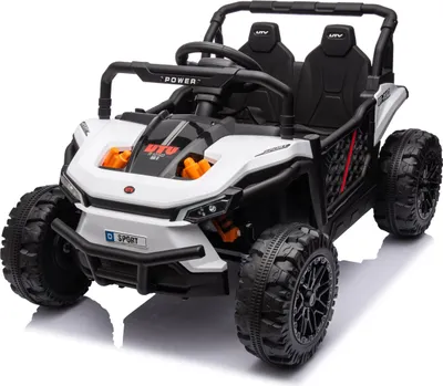 Produktbild von Elektroauto für Kinder UTV Small 12V, weiß, Hinterradantrieb, 12V Batterie, Kunststoffräder, Breiter Doppelsitz für nur ein Kind, 2,4 GHz Fernbedienung, MP3-Player mit USB/SD-Eingang, LED-Leuchten