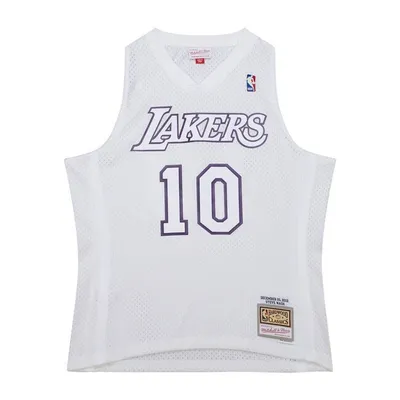 Imagen del producto de Camiseta de baloncesto Mitchell & Ness Los Angeles Lakers, número 10, modelo "Day Swingman", color blanco - Talla L