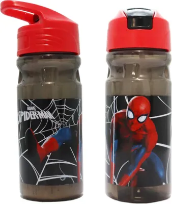 Produktbild von Marvel Spiderman Wasserflasche Trinkflasche Flasche mit Trinkhalm Griff 500 ml